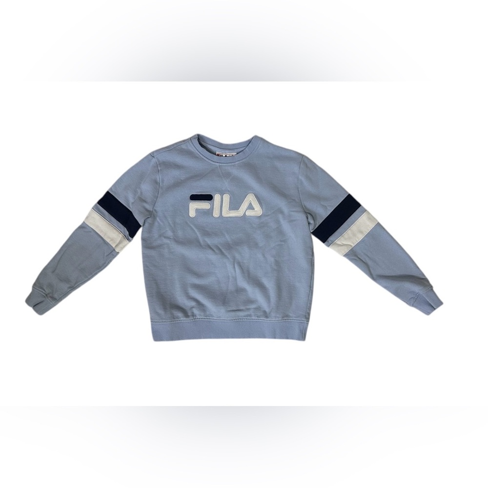 FILA Women Cozy Light Blue Fleece Top size- M